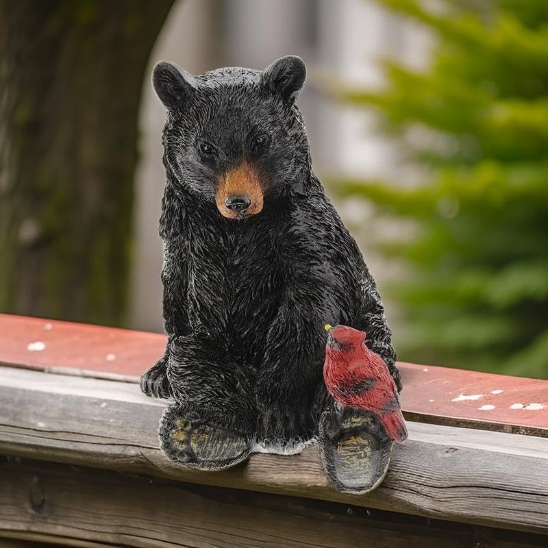 The Bridge Collection Black Bear and Cardinal Friend Figurine - Image 5
